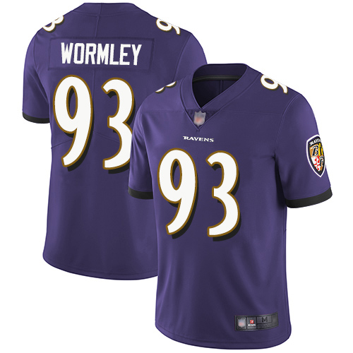 Baltimore Ravens Limited Purple Men Chris Wormley Home Jersey NFL Football #93 Vapor Untouchable->youth nfl jersey->Youth Jersey
